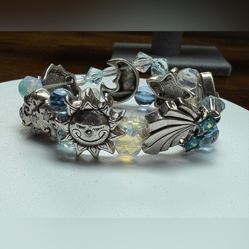 Sun, Moon, And Stars Vintage-Inspired Bracelet with Ornate Design